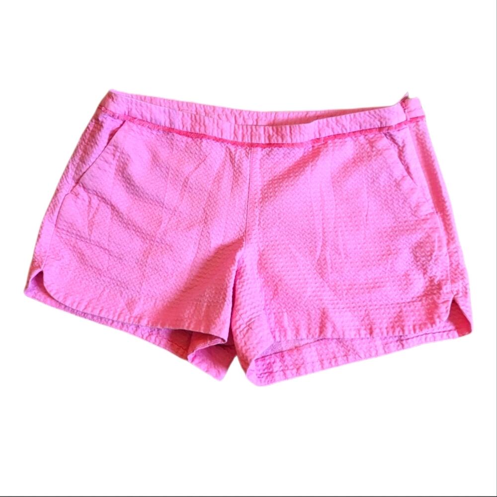 Lilly Pulitzer Adie Textured Cotton Fringe Preppy Bubblegum Pink Shorts Size 14